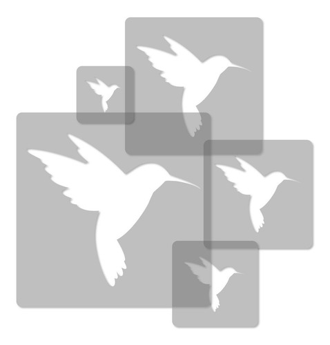 Stencil Kit De Beija-flor - Molde Vazado Decoração R-1062
