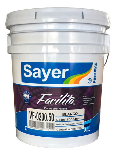 Cubeta De Pintura Vinilica Acrilica Facilita 19lt Blanco