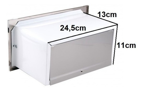 Caixa De Correio Frente Inox Carta + Visor Água + Luz