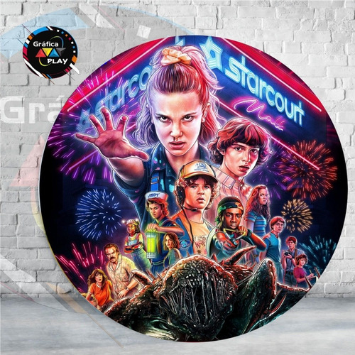 Painel Para Festa Redondo 1,5m Stranger Things