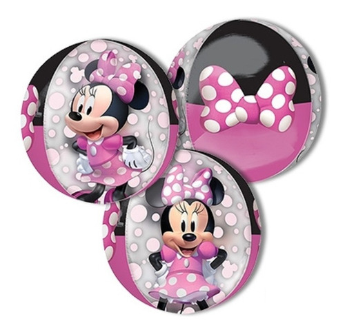 Globo Orbz Minnie Mouse Rosa Transpar Clasico Forever Fiesta