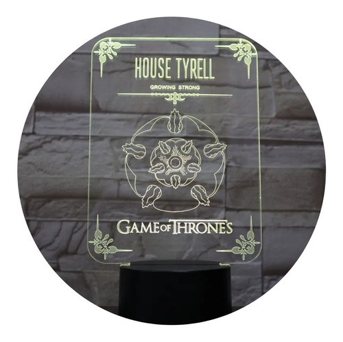 Lampara 3d App Incluida House Tyrell Got + Pilas 