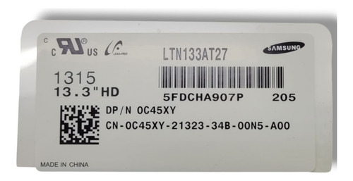 Display Pantalla Samsung Ltn133at27 Modulo Lcd 13,3 Hd