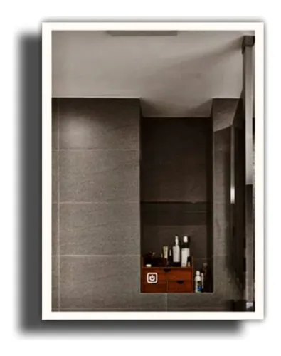Espejo Led Rectangular De - 60x40 Cm, Tactil, Dimerizable.