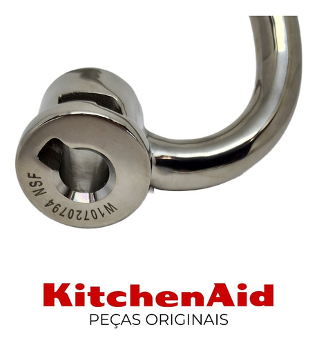 Imagem 3 de 5 de Gancho Batedor Para Massa Kitchenaid Inox W11048793 Kef97