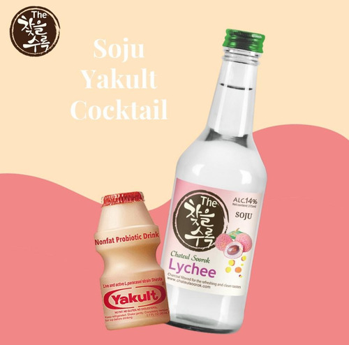 Soju Sabor Lychee Bebida De Corea 20 Botellas De 375 Ml.