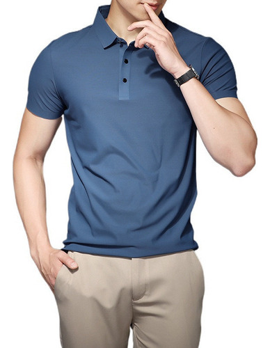 Camiseta Polo De Seda De Hielo For Hombre, Camiseta De