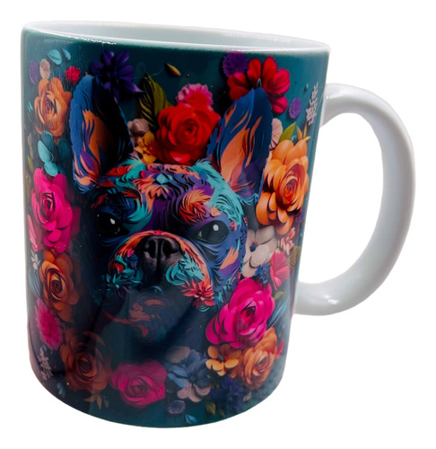 Taza Cerámica Bulldog Frances 3d 11oz 325ml. Diseños Únicos