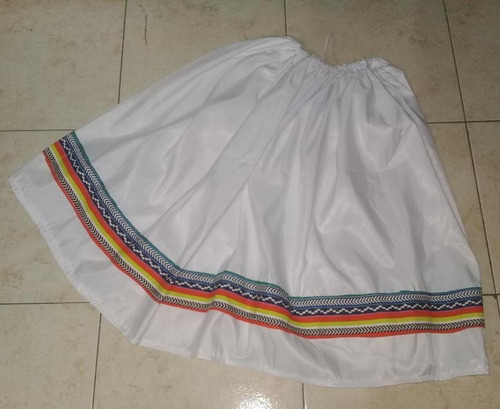 Pollera Blanco Coya Carnavalito Disfraz De 40 A 70 Cms 