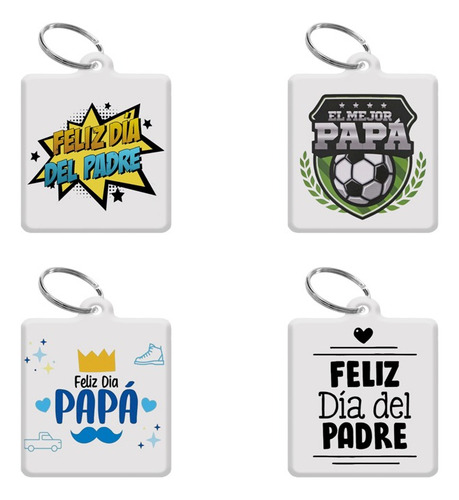 Llaveros Dia Del Padre Personalizados Por Mayor 15u Blanco