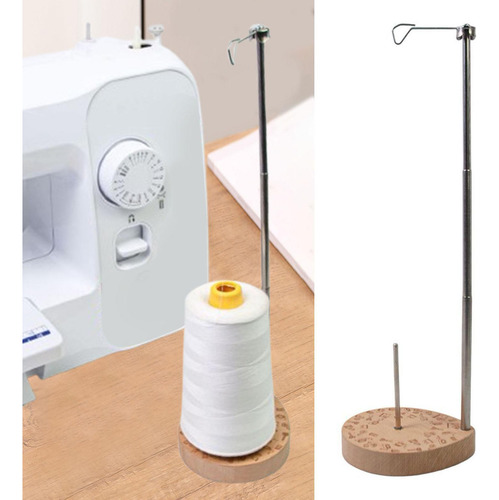 Soporte Para Hilo De Coser, Cono Único, Base De Madera,