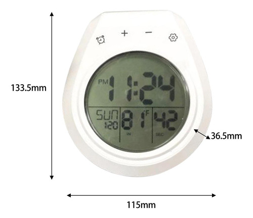 Reloj De Ducha Digital Interior Con Ventosa Pantalla