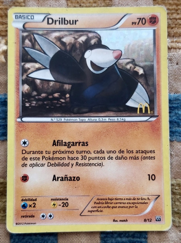 Drilbur Mcdonalds Edition Pokemon Tcg (español - 2012)