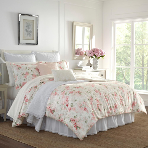 Laura Ashley - Juego De Edredón Queen, Ropa De Cama De Lujo 