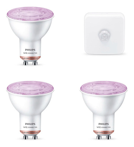 Lampara Led Dicro Gu10 Color 4.9w Philips Smart X3 + Sensor 