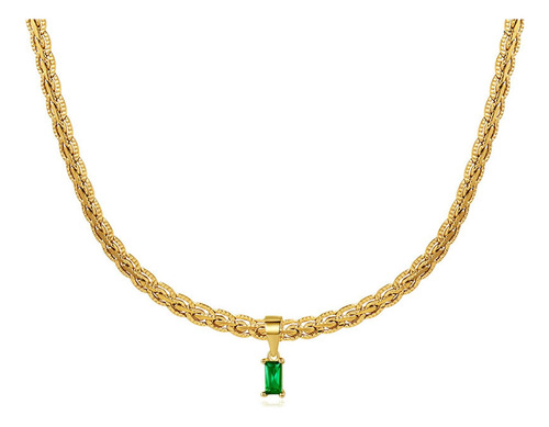 Fyxoti Collar Con Colgante De Oro Verde Esmeralda Para De De