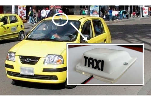 Aviso Techo Taxi Iluminado Led Alta Visibilidad T A X I 