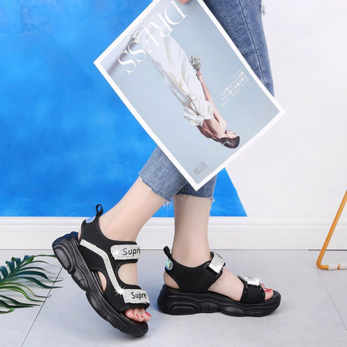 Sandalias Deportivas Casuales Con Velcro Para Mujer