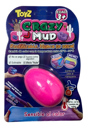 Masa Kinetica Crazy Mud Calor Rosa Huevo Diy Efecto Nube