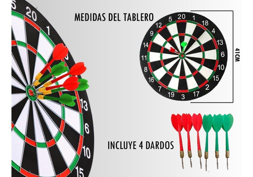 Juego Dardos Tiro Al Blanco Reversible 6 Dardos Lelab 7854