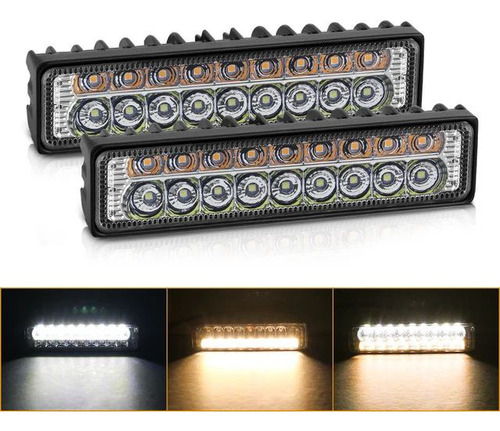 Barra Led Slim 6 Pulgadas Multifuncion Blanco Y Ambar 54w