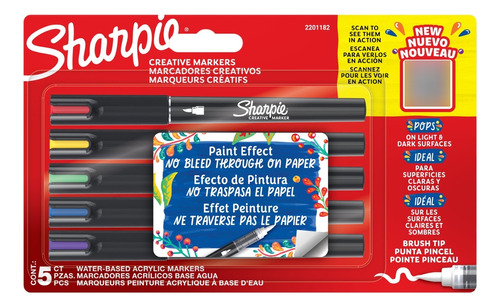 Marcadores Sharpie Creative Acrilico P/pincel X 5 Colores