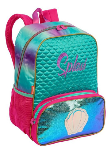 Mochila De Costas G Lancheira Sestini Splash Mermaid Cor Rosa