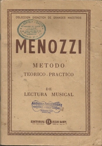 Método Teóricopráctico De Lectura Musical Menozzi Julio Korn