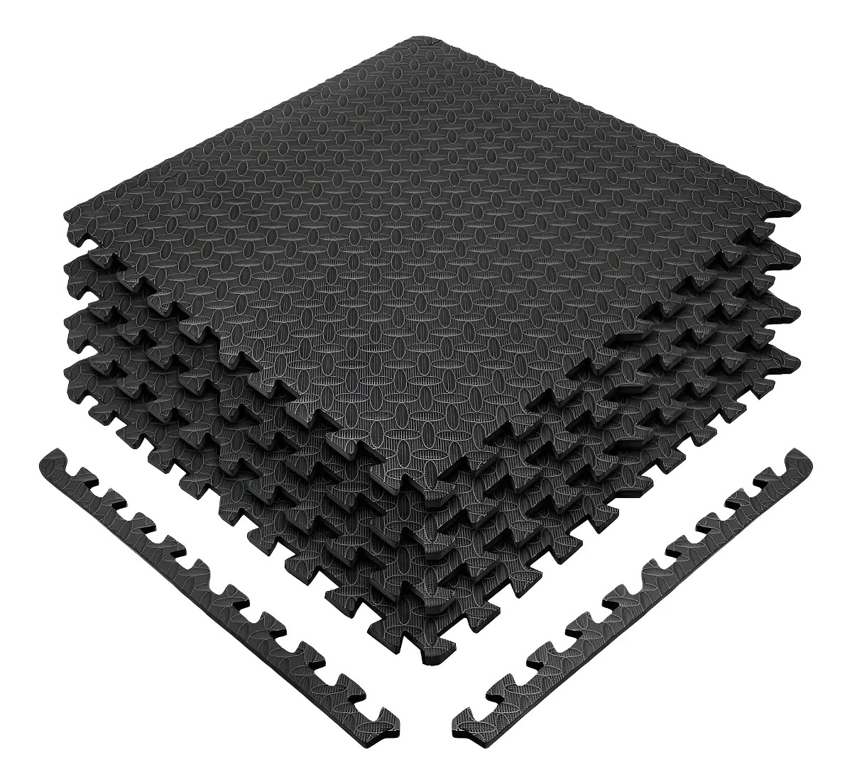 Endorfit Tapete Foamy Gym Ejercicio Piso Multiuso 2mm 60x60cm 4 Pzs Color Negro
