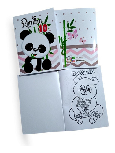 10 Libros Para Colorear+ 10 Colores Personalizados Oso Panda