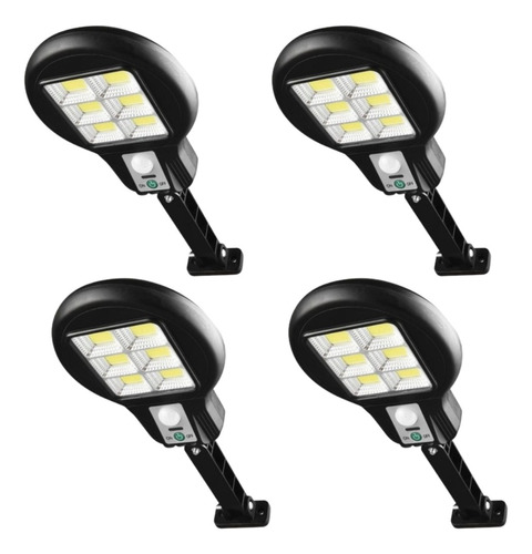 Pack X4 Luz Exterior Foco Solar Led Con Sensor De Movimiento