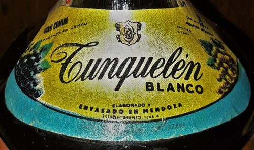 Damajuana Miniatura Vino Blanco Tunquelen Cerrada Llena (Usado)