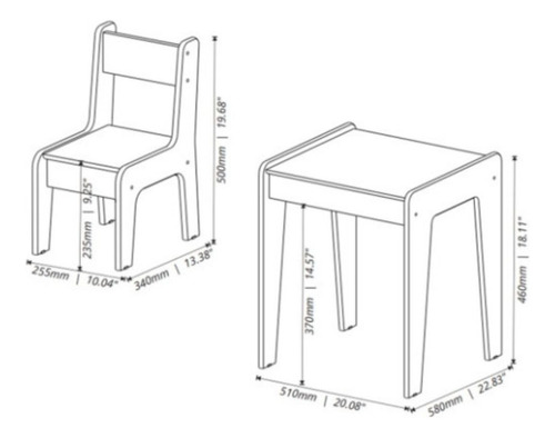 Mesa Infantil Com 2 Cadeiras Mdf Diana Rosa Com Branco