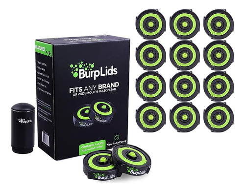 Burp Lids 14 Pack Kit De Curado Con New Auto Pump - Se Adapt