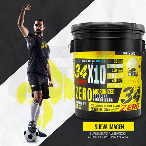 34 Zero Proteína Hidrolizada 10kg 264 Servs Varios Sabores Vainilla