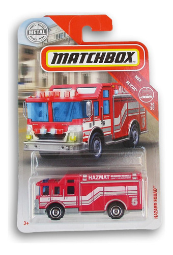 Matchbox Mbx Red Hazard Squad Diecast Car Vehículo A Escala