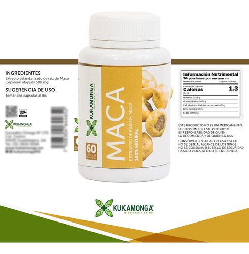 Pack Maca Amarilla 1 Maca Amarilla Cap + 1 Maca Amarillo Po Sabor Sin sabor