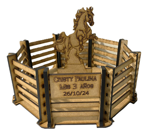 Centros Mesa Vaquero Caballo Para Bodas Fiestas De Mdf 30 Pz Natural
