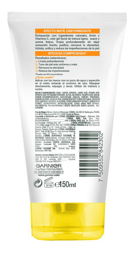 Gel Limpiador Express Aclara Vitamina C Garnier 150ml
