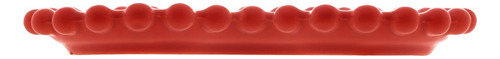 4 Pratos Wolff Beads De Porcelana Vermelho