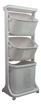 Comprar Bote Organizador Ropa Sucia 3 Cestas Lavanderia Hogar 110cm