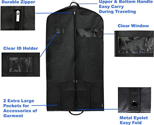 Funda Para Ropa Con 2 Bolsillos Frontales De 109 Cm Negro