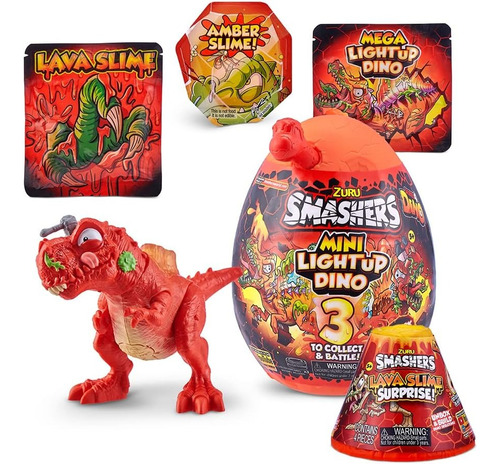 Smashers Zuru Paquete De T-rex Con Lava Sorpresa Serie 4