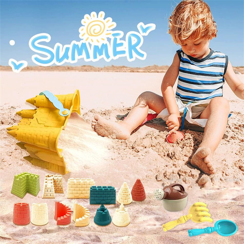14 Piezas Castillo De Playa Playset Regalo Para Niños