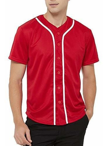 Imagen 3 de 6 de Toptie Hombres Baseball Jersey Button De La Línea De Abajo C