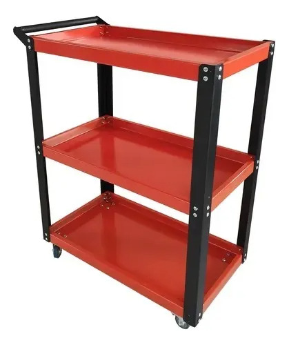 Mesa Carro Auxiliar De Trabajo Mecanico Multiuso Naranja