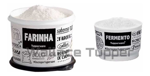 Kit Farinha 1.8kg + Fermento 140ml Pb Tupperware Cor Preto E Branco