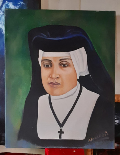 Óleo Madre María De San José, 40 X 50 Pintor J.l. Alcalde