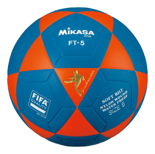 Bola de futebol Mikasa FT-5 nº 5 Unidade x 1 unidades  cor azul e laranja