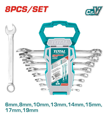 Set Llaves Combinacion 8pcs Cr.v 6-19mm Total - Tht102286-i